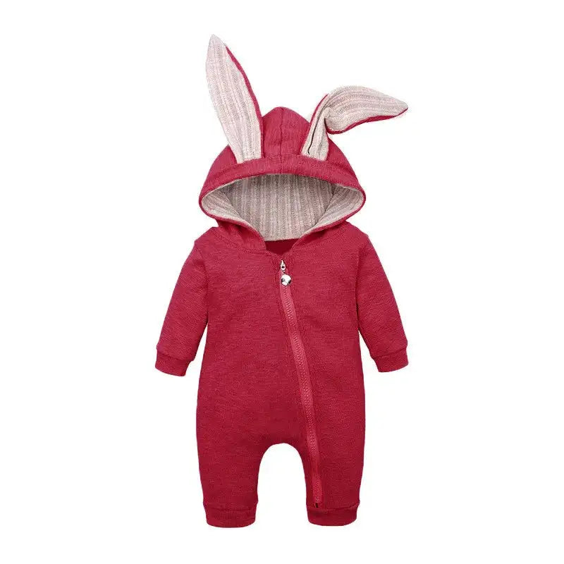 Rabbit Ear Hooded Baby Rompers 