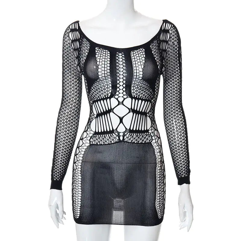 Mesh Cutout Mini Dress 