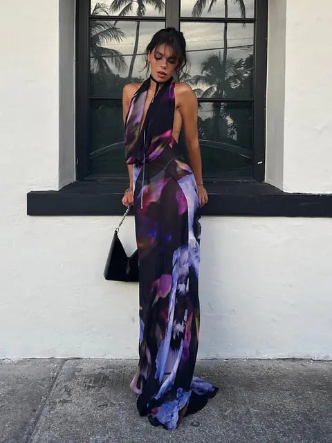 Backless Maxi Dress Women 