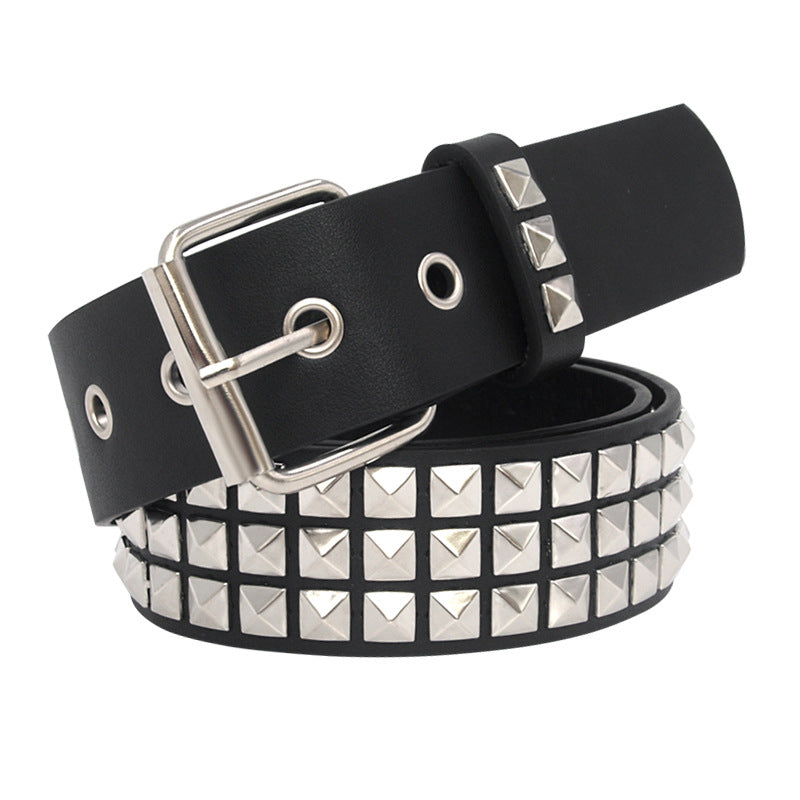 Rivet Belt Belt Men's And Women's Soft Surface Pin Buckle belt