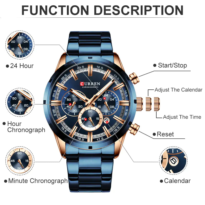 CURREN Men Quartz Watch Top Brand^