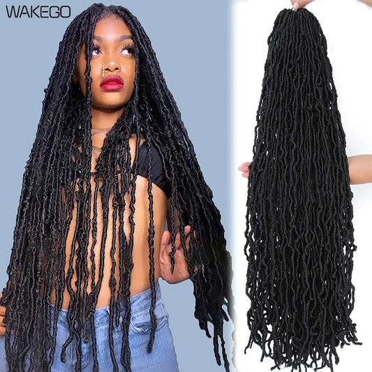 18 24 36 Inch 6 Packs Soft Locs Crochet Hair New Faux Locs Crochet Hair Pre Looped Crochet Hair for Black Women 21 Strands/Pack - MaiM