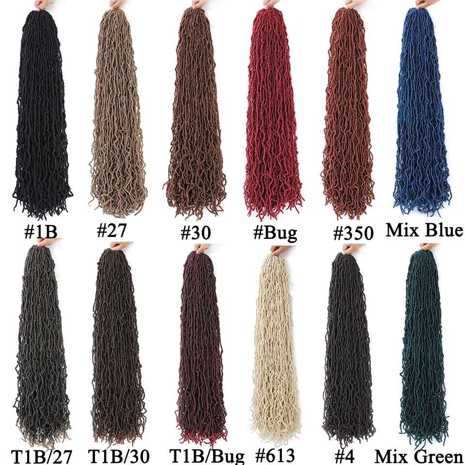 18 24 36 Inch 6 Packs Soft Locs Crochet Hair New Faux Locs Crochet Hair Pre Looped Crochet Hair for Black Women 21 Strands/Pack - MaiM