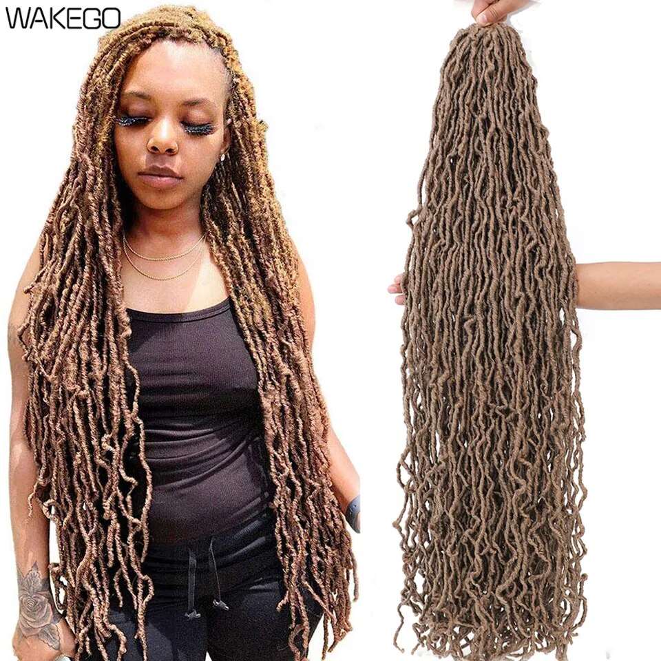 18 24 36 Inch 6 Packs Soft Locs Crochet Hair New Faux Locs Crochet Hair Pre Looped Crochet Hair for Black Women 21 Strands/Pack - MaiM