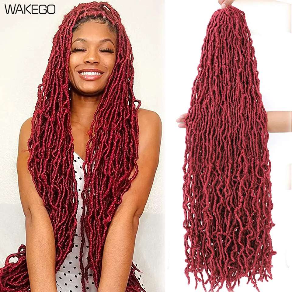 18 24 36 Inch 6 Packs Soft Locs Crochet Hair New Faux Locs Crochet Hair Pre Looped Crochet Hair for Black Women 21 Strands/Pack - MaiM