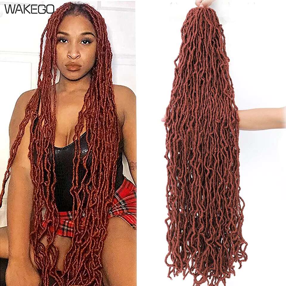 18 24 36 Inch 6 Packs Soft Locs Crochet Hair New Faux Locs Crochet Hair Pre Looped Crochet Hair for Black Women 21 Strands/Pack - MaiM