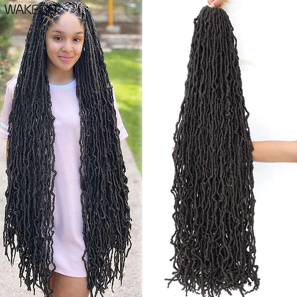 18 24 36 Inch 6 Packs Soft Locs Crochet Hair New Faux Locs Crochet Hair Pre Looped Crochet Hair for Black Women 21 Strands/Pack - MaiM