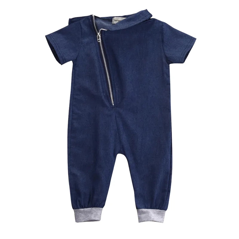 Denim Toddler Romper Jumpsuit Outfit 