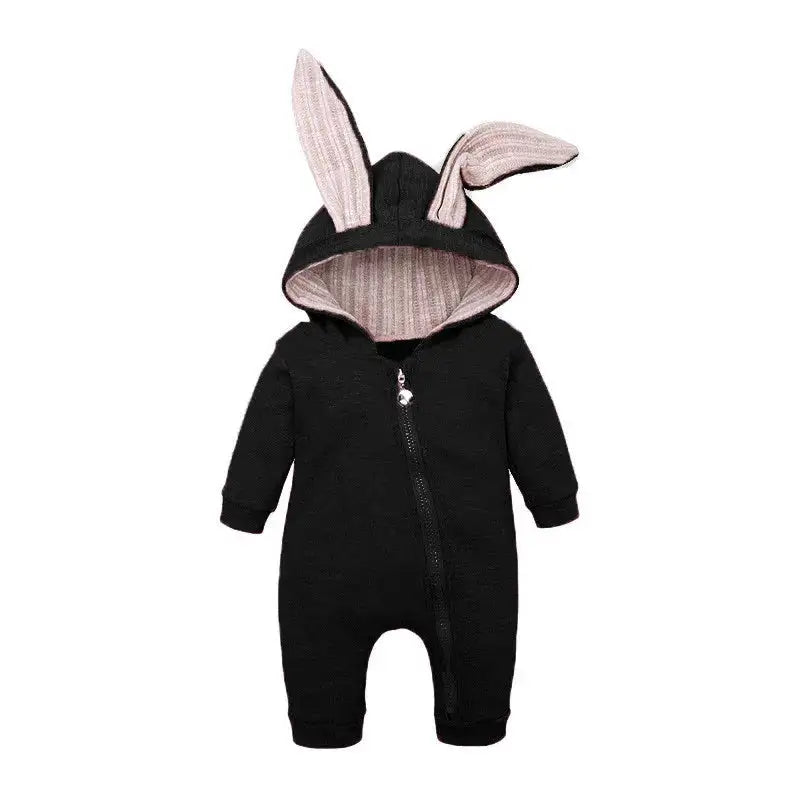 Rabbit Ear Hooded Baby Rompers 