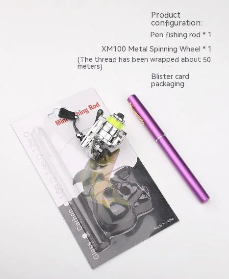 Pen Fishing Rod With Mini Metal Spinning Reel^