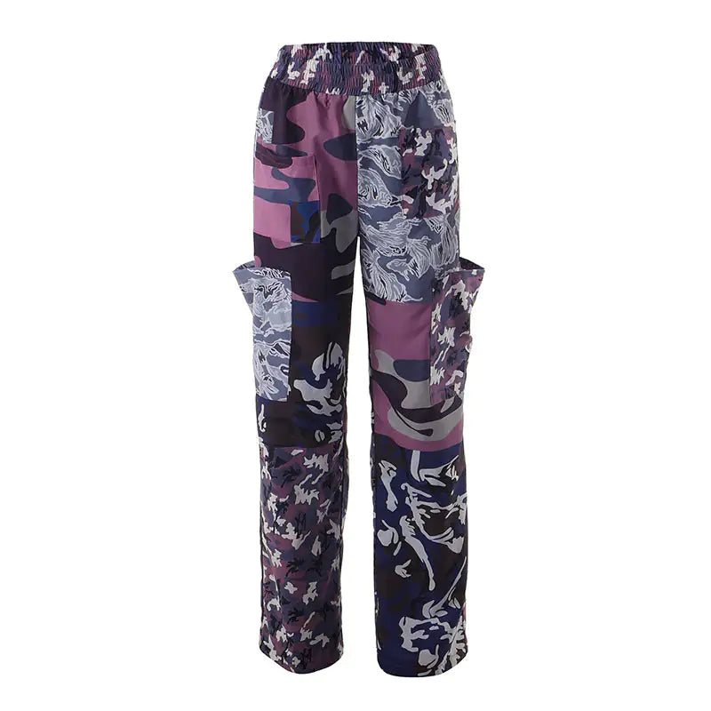 Camouflage Print Cargo Pants 