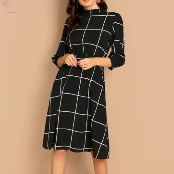 Plaid A-Line Dress 