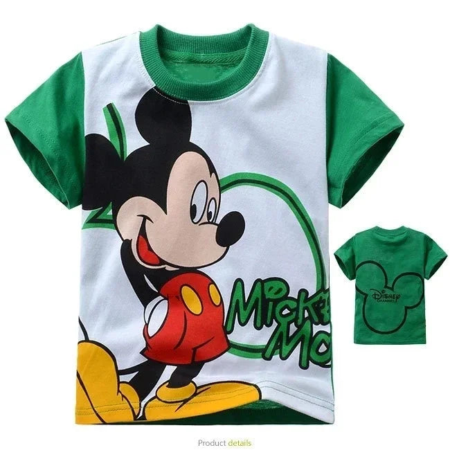 Baby Boy Summer Clothing Sets Toddler Kids Cartoon Mickey Mouse Short Sleeve T Shirt+Jeans 2Pcs Suits Children Tracksuit Clothes