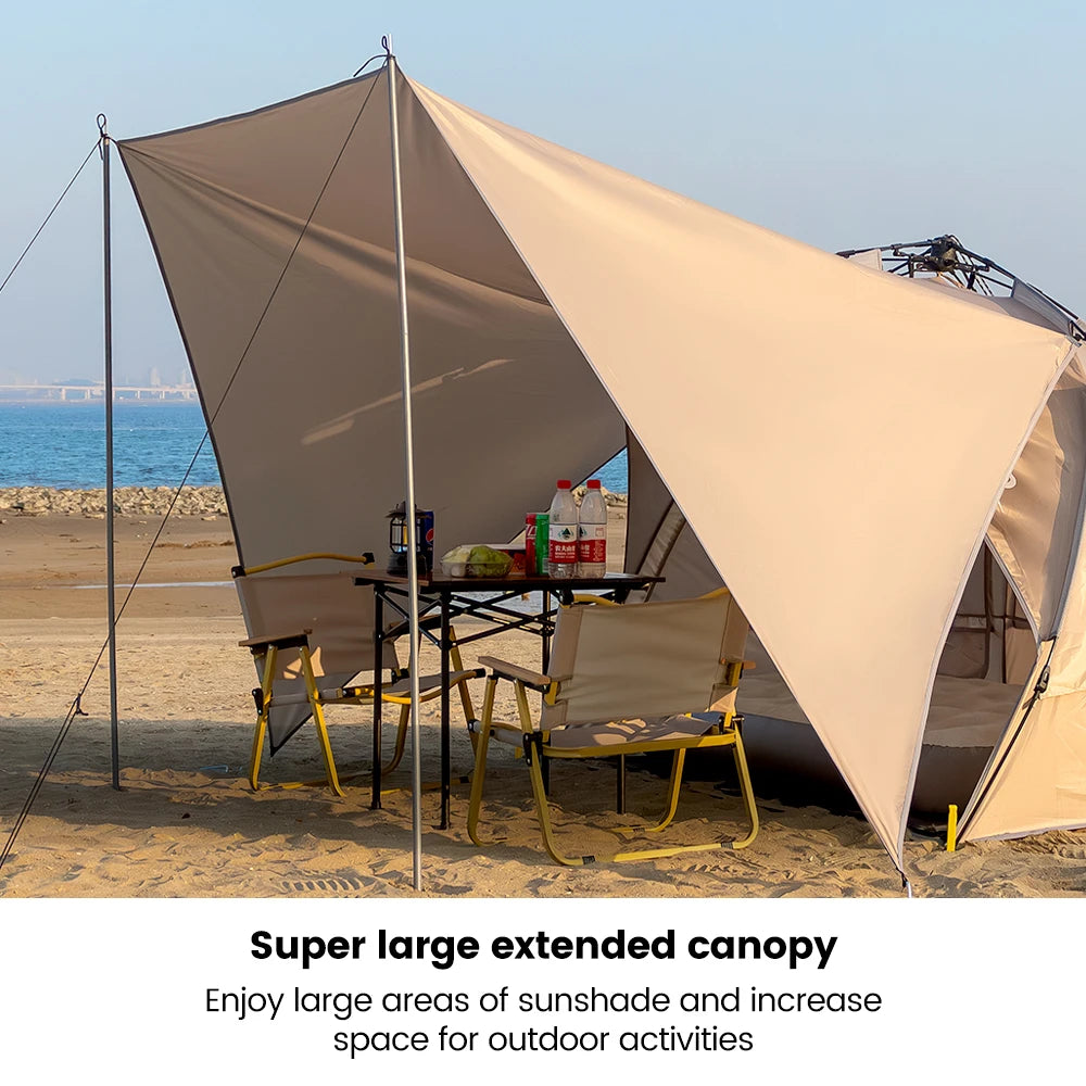 Sonuto Outdoor 3-4P One-Touch Camping Tent Quick Automatic Opening Beach Fishing Tent Family Travel Picnic Park Anti-UV Shade