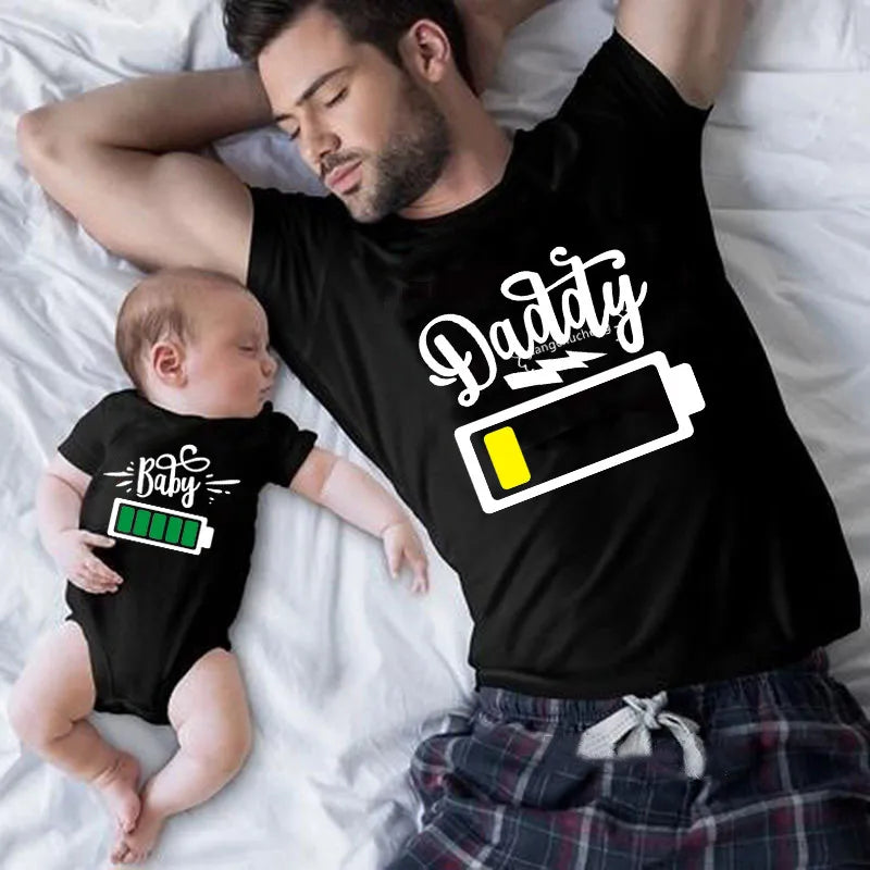 Summer Funny 2024 Family Matching T-Shirts Mother and Daughter Father Son Shirts Girls Boys Bodysuits Cotton Family Look Clothes