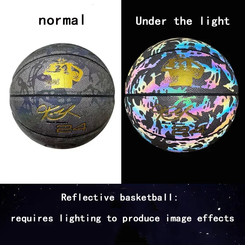 Reflective Glow Basketball Size 5 7 Outdoor Cool Glowing Luminous Basketball Child Youth Adults Ball