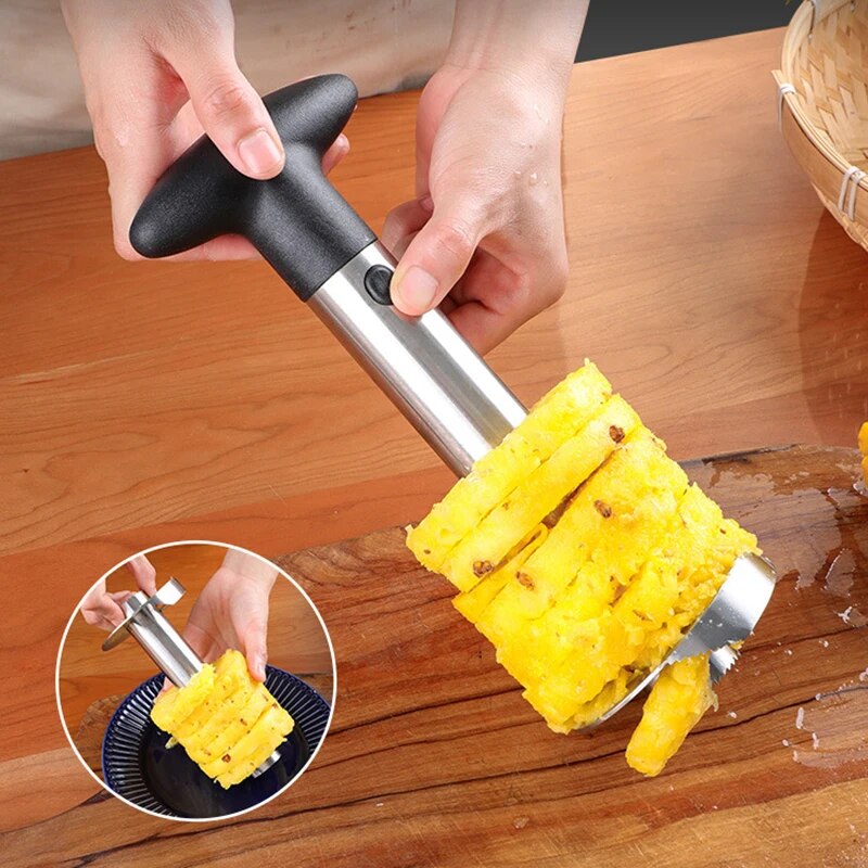 Stainless Steel Fruit Pineapple Corer Slicers Peeler Cutter Parer Pineapple Slicer Fruit Knife Pineapple Cutter Kitchen Gadget