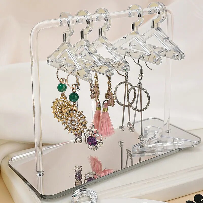 New Hangers Clear Acrylic Jewelry Display Rack Earrings Hanging Clothes Stand Storage Jewelry Shopwindow Manager Display Racks