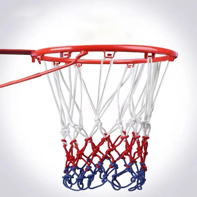 Standard Basketball Net Red+White+Blue Tri-Color Basketball Hoop Net Powered Basketball Hoop Basket Rim Net