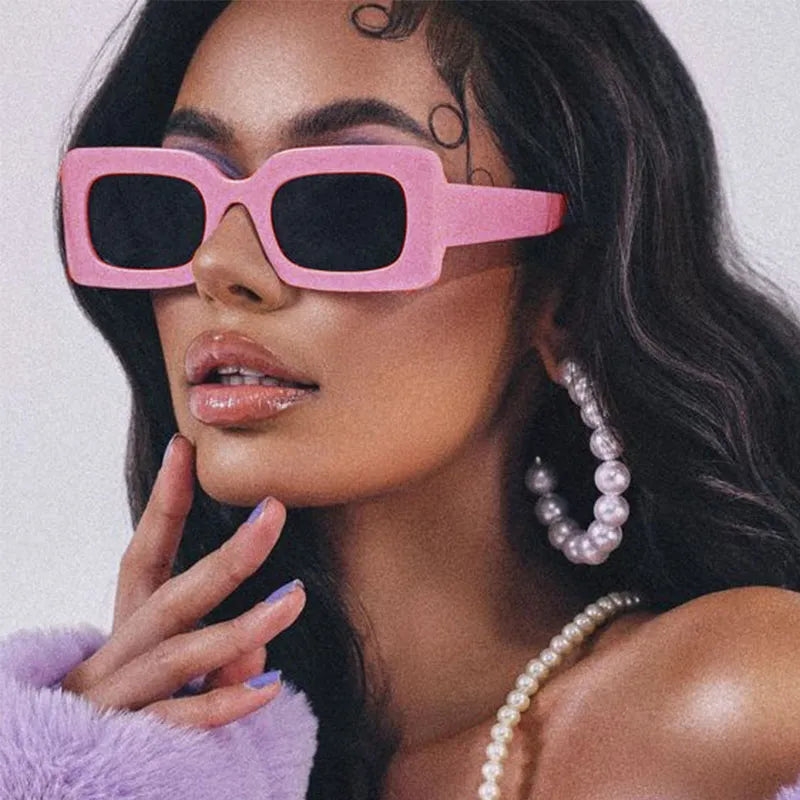 Oversized Black Pink Sunglasses Summer 2023 Women Fashion Trending Green Yellow Off White Sun Glasses Square Retro