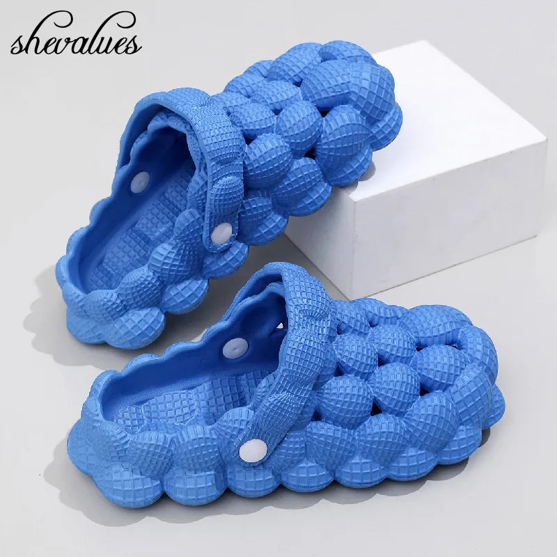 Shevalues Women Clogs Slippers Cute Bubble Ball Sandals Summer Indoor Massage EVA Slides Outdoor Closed Toe Fashion Beach Shoes