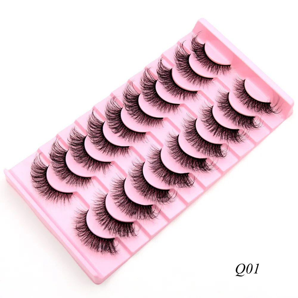 Visofree 3/10 Pairs Faux Mink Lashes Make Up Eyelashes Thick False Cils Reusable Eyelash Extension Hand Made Fake Eyelashes Q01