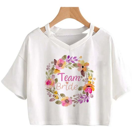 Team Bride Bride to Be Evjf Tee women comic harajuku t shirt girl y2k designer clothes