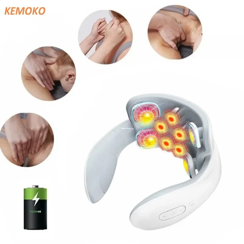 Shoulder Neck Massage Smart Back And Neck Massager Cervical Vertebra Health Care Vibrator Heating Relieve Pain Muscle