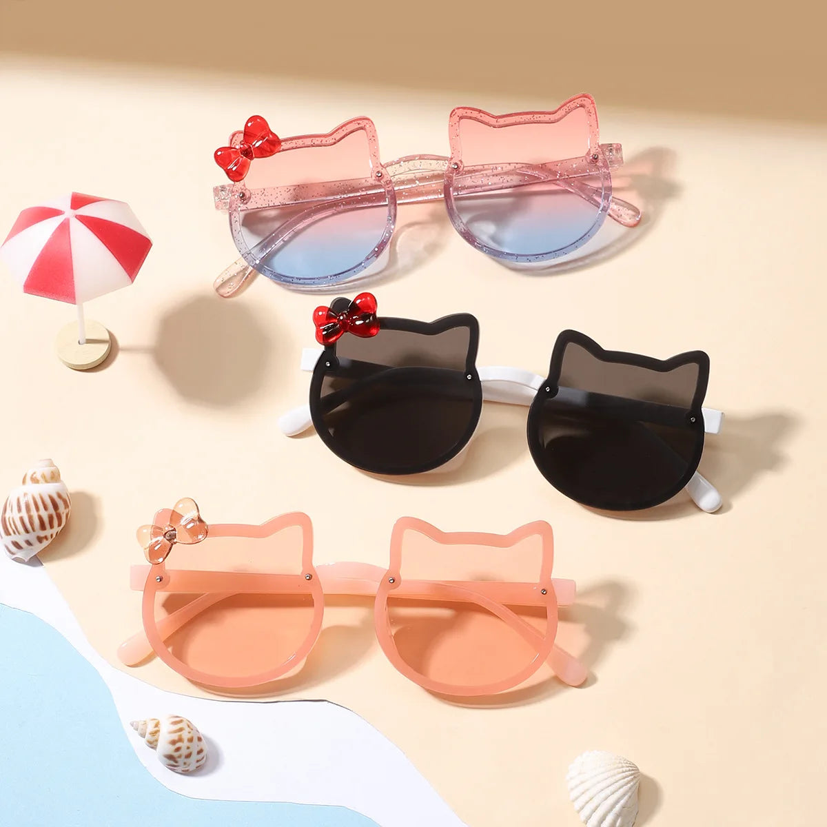 Summer Children Cute Sunglasses Acrylic Bow Outdoor UV Protection Sun Glasses Baby Girls Classic Kids Boy UV400 Eyewear