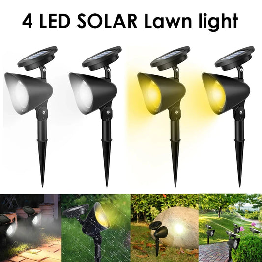 Solar Lawn Lights Outdoor Landscape Spotlights IP65 Waterproof Upgraded Solar Powered Wall Lamp Villa Garden Decorative