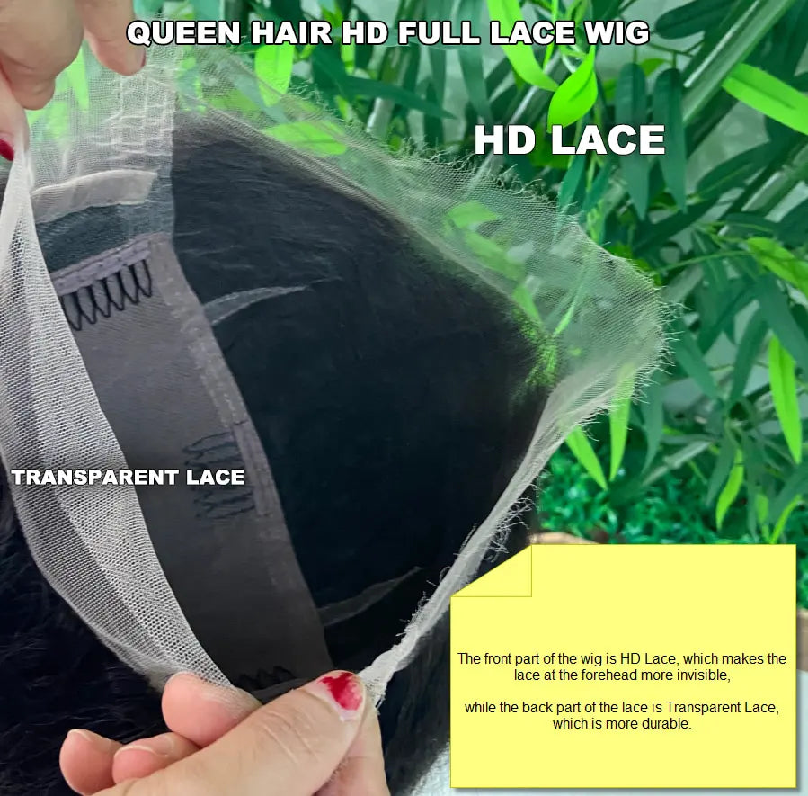 Queen Hair HD Full Lace Wig Body Wave / Straight Raw Human Hair Comfortable and Breathable High Ponytail Available Natural Look