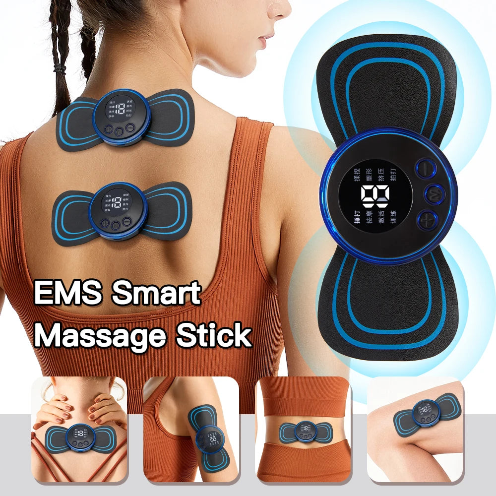 Portable EMS Mini Electric Neck Massager Cervical Massage Stimulator Pain Relief Neck Back Leg Health Care Relaxation Tool