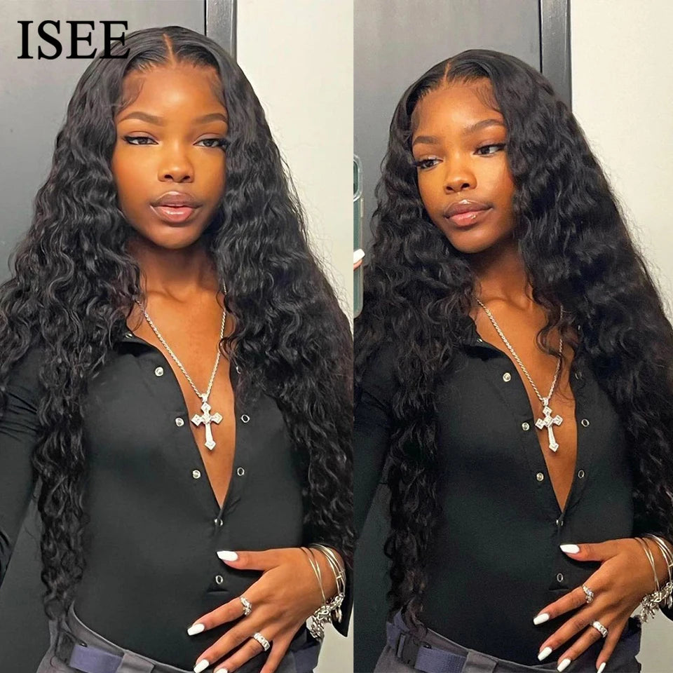 Wear Go Glueless Wig ISEE HAIR Brazilian Loose Deep 13x4 Lace Front Wig Preplucked Human Wigs Ready To Go Pre Cut 6x4 Lace Wig