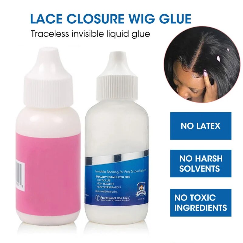 Super Adhesive Wig Glue And Remover Set - Hair Wax Stick -Hair Brush With Edge Melt Bands For Wigs 5Pcs Wig Accessories Kit