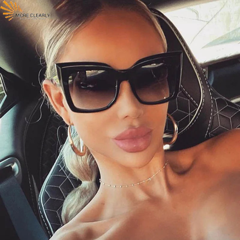 New Oversized Cat Eye Sunglasses 2022 Fashion Women Shades Trending Men Gradient Sun Glasses Shades UV400 Glasses Goggles