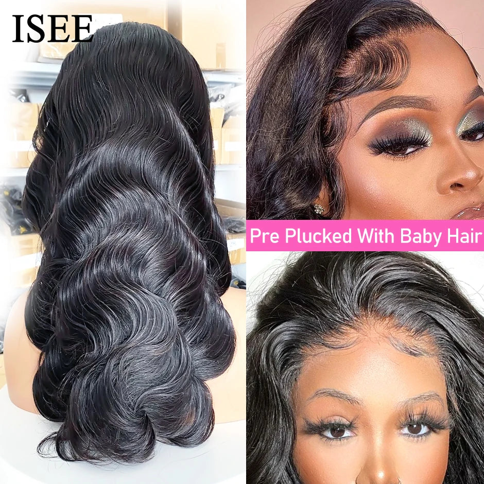 Peruvian Body Wave Lace Front Wig 13x4 Body Wave Lace Closure Wigs For Women Human Hair Wigs ISEE HAIR 13X4 Lace Frontal Wigs