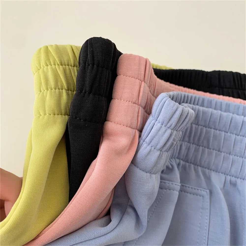 Summer Shorts for Women High Waist Shorts Casual Loose Comfortable Homewear Bottoms Elastic Hot Pants Solid Wide Leg Sweat Short