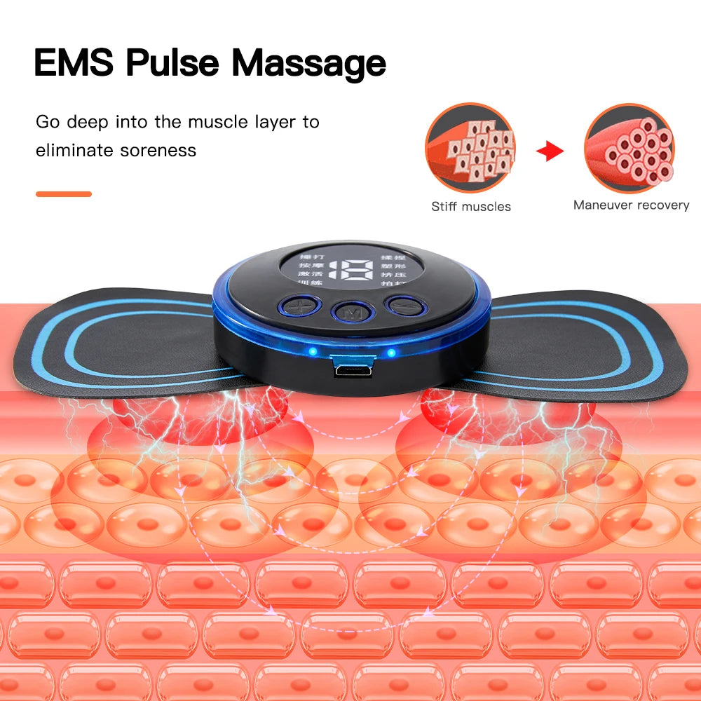 Portable EMS Mini Electric Neck Massager Cervical Massage Stimulator Pain Relief Neck Back Leg Health Care Relaxation Tool