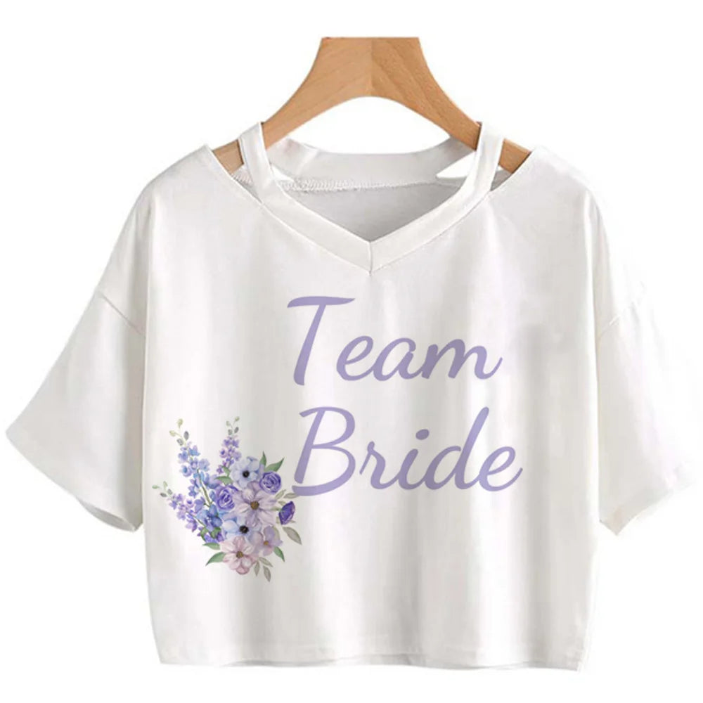 Team Bride Bride to Be Evjf Tee women comic harajuku t shirt girl y2k designer clothes