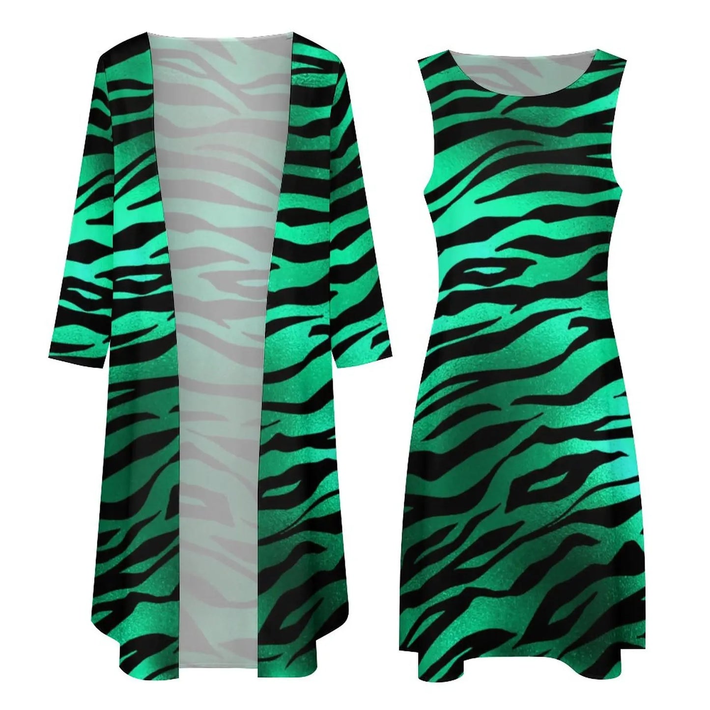 Zebra Print Dress Spring Green And Black Stripes Street Fashion Casual Long Dresses Womens Custom Night Club Maxi Dress Big Size