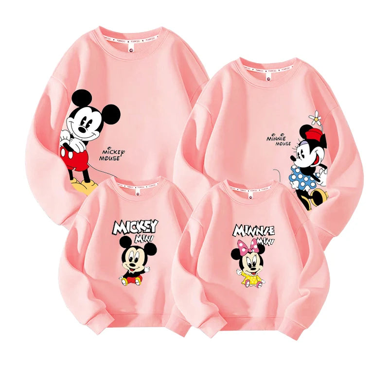 Spring Family Matching Outfits Mom And Daughter Matching Clothes Mother Kids Mickey Sweatshirt Father Son Tops Family Look