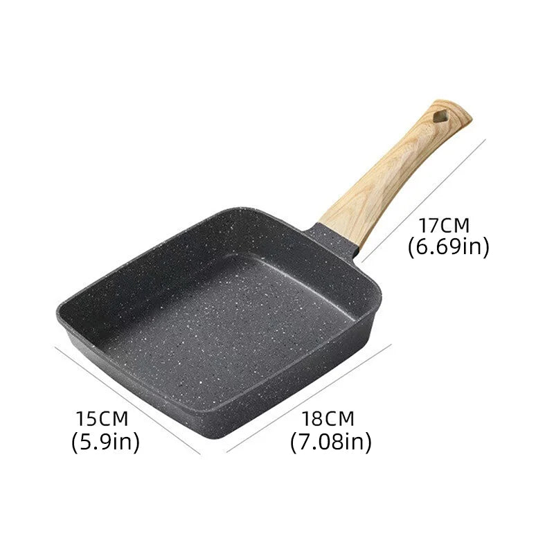 Pan Nonstick Japanese Omelet Pan Egg Roll Pan Anti Scalding Handle Breakfast Maker Cookware for All Stove Frying Pan