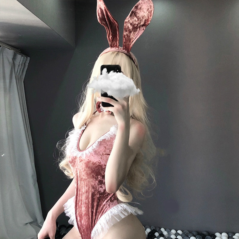 Pink Velvet Bunny Halloween Costume