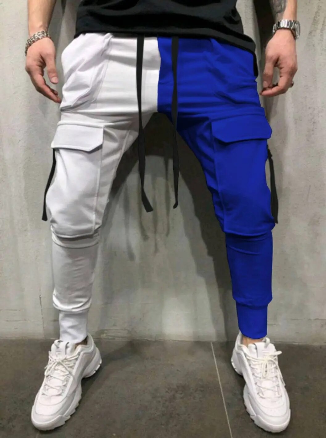 Spring And Autumn New Trend Men's Casual Sports Pants Matching Color Leisure Fitness  Cargo Pants