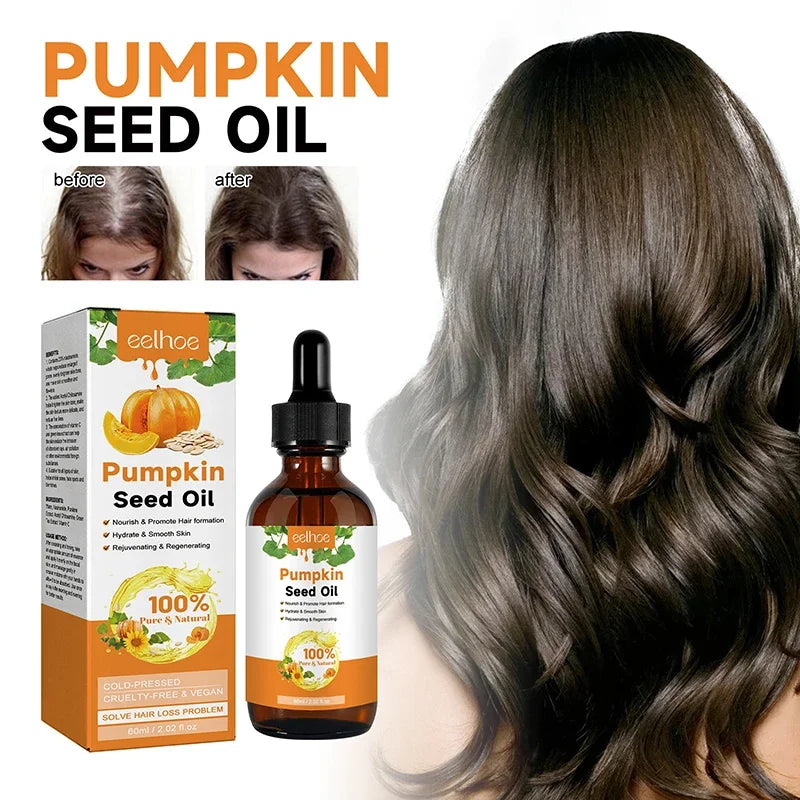 Pumpkin Seed Oil Hair Growth Products Prevent Hair Loss Essential Oil Fast Growing Scalp Treatment Beauty Health for Men Women