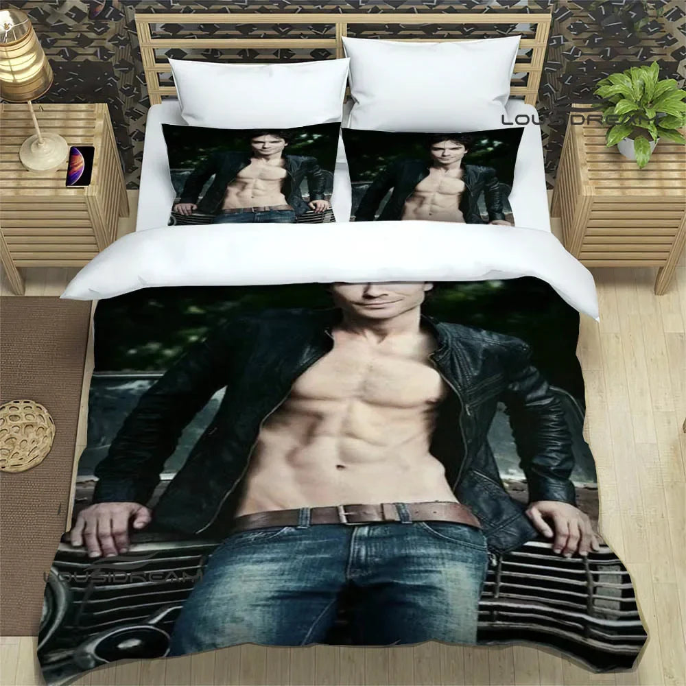 The Vampire Diaries Damon salvatore Bedding Sets exquisite bed supplies set duvet cover bed comforter set bedding birthday gift