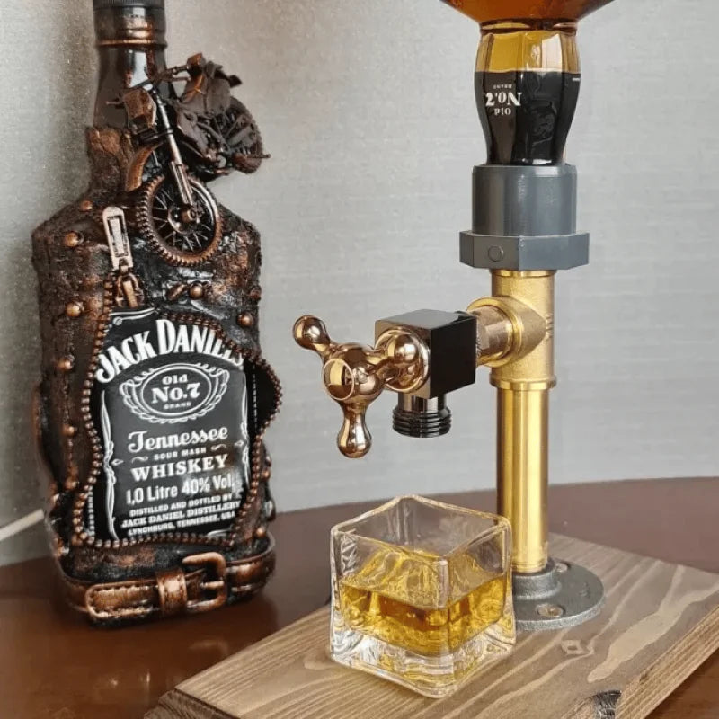 Wooden Liquor Dispenser Whiskey Cocktail Alcohol Faucet Drink Dispenser Station Beverage Wine Racks Bar Party Carnival Tools