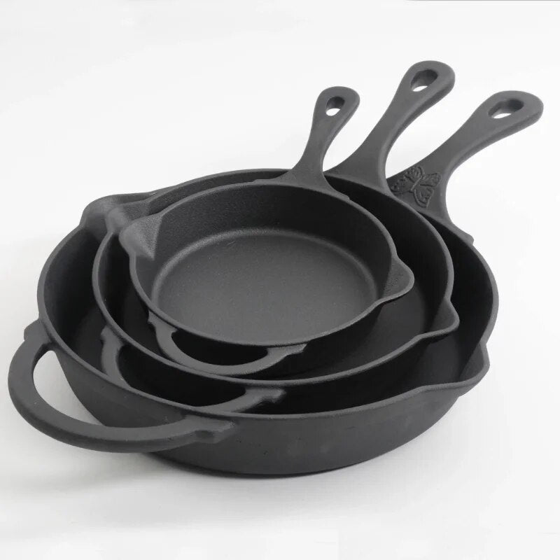 The Pioneer Woman Timeless Cast Iron Set 3-Piece Fry Pans Cooking Pots Set Pots and Pans Set Kitchen