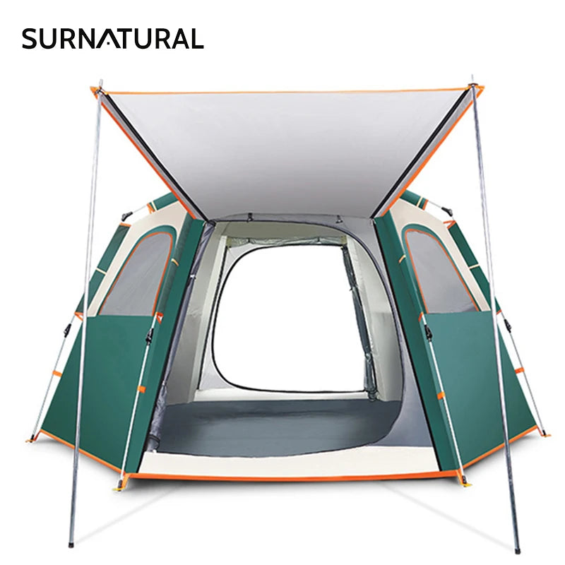 Outdoor Camping Tents Waterproof Awning Large Family Picnic Tourist House Automatic One-touch Tent for 5-8 Person Travel Reunion