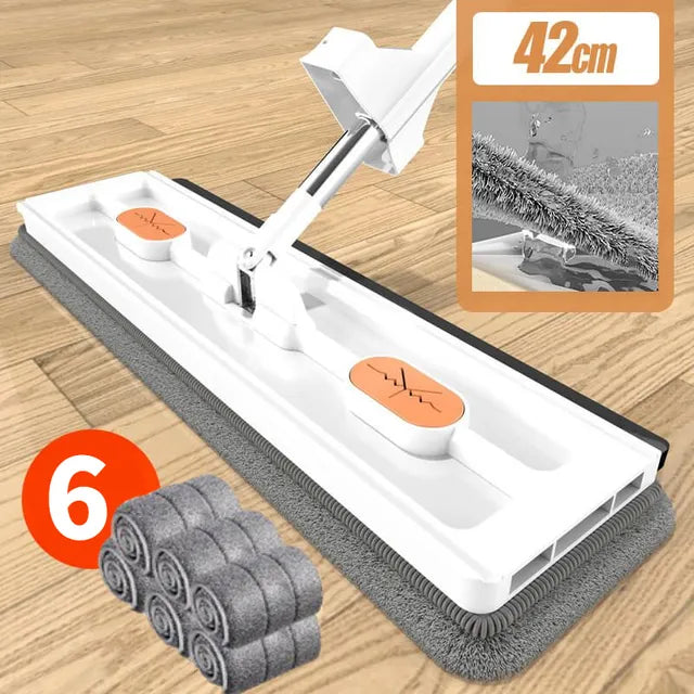 Lazy Mop 42 cm Large Flat Hands Wash Free Household Absorbent Cleaning Tool 